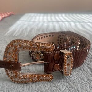 NWT Bit & Bridle Women's Rhinestone Leather Western Cowgirl Belt - NEW